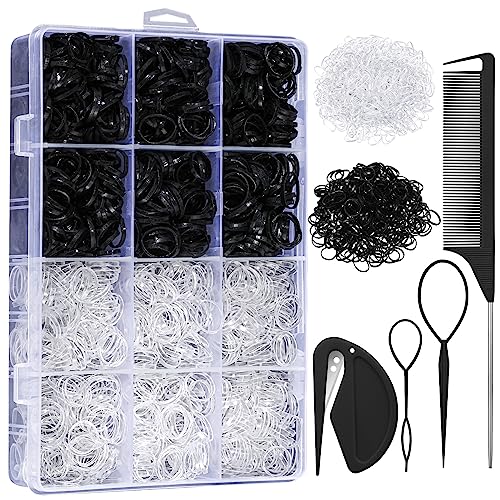 2200 Elastic Hair Bands with Styling Tools & Organizer Box
