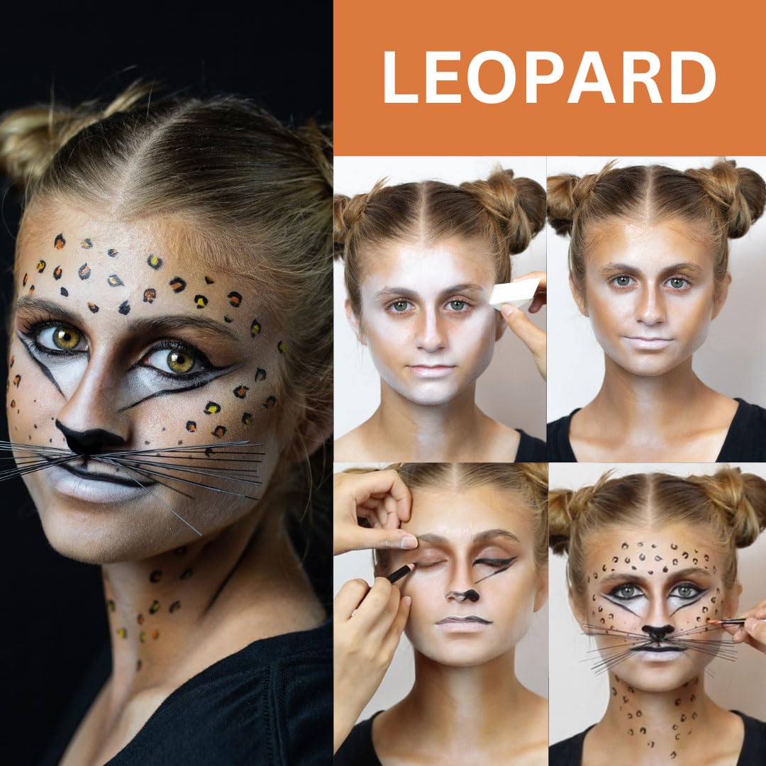 Mehron Makeup Premium Character Kits| Makeup Kits for Halloween & Cosplay| Made in the USA | Complete Makeup Kit | Includes all Makeup, Tools, & Instructions on How to Create the Look | (Feline/Cat)