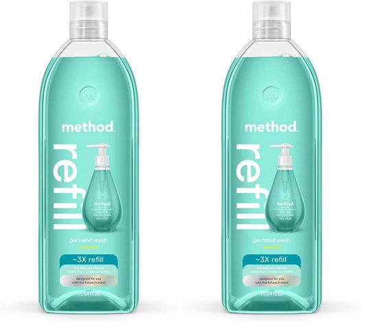 Method Gel Hand Soap, Refill, Waterfall, 34 oz (Packaging May Vary) (Pack of 2)