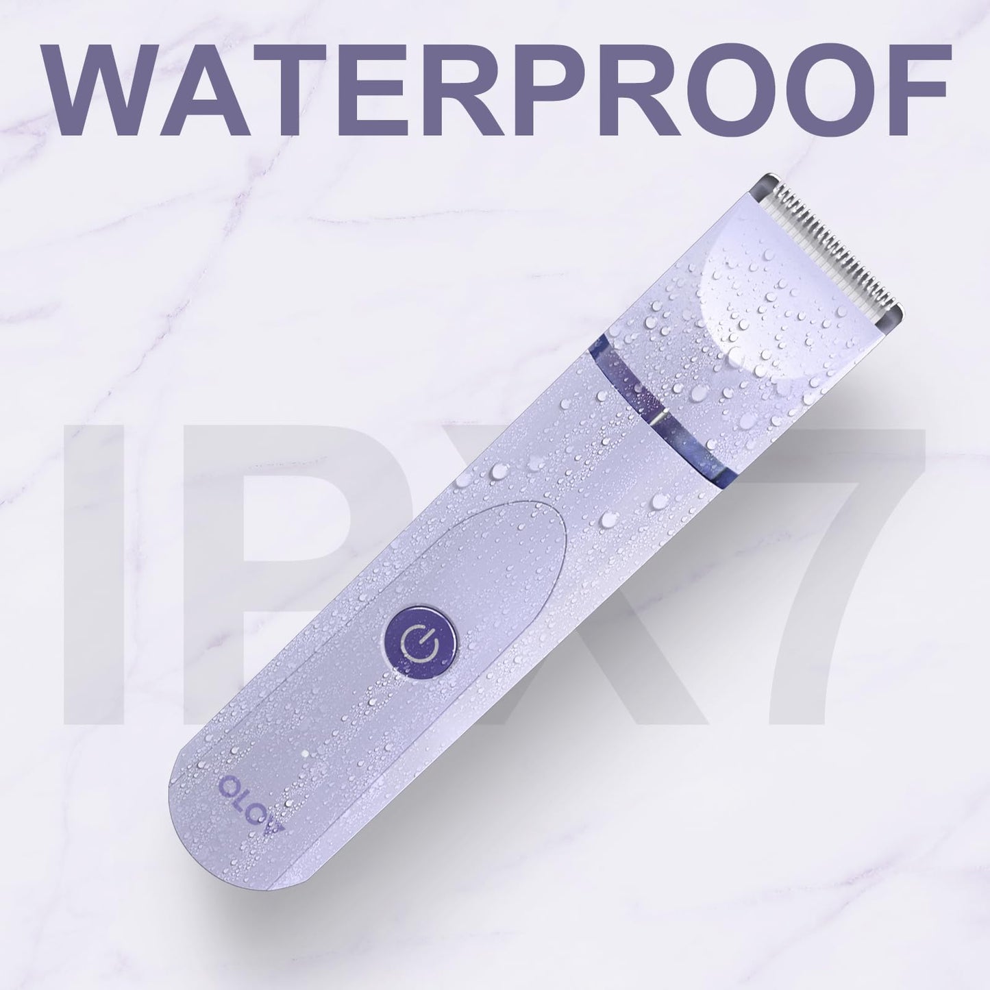 OLOV Bikini Trimmer for Women - Wet/Dry Electric Body Shaver Groomer, Replaceable Ceramic Blade Heads, Face Hair Remover Head & USB Recharge Dock, Waterproof Hygiene Razor, Purple