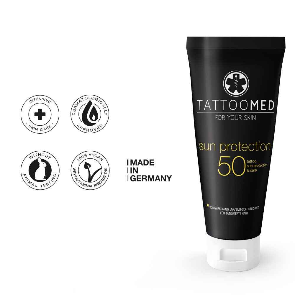 TattooMed Sun Protection SPF50 100ml - tattoo sun protection, color protection, tattoo care & cream by TattooMed