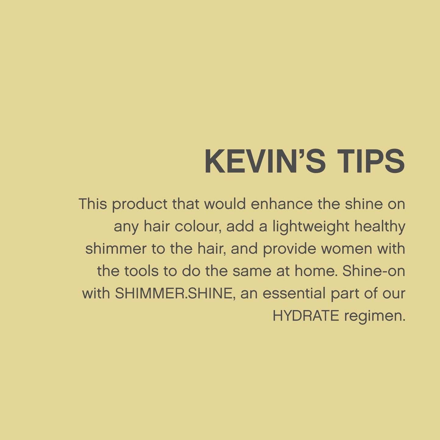 KEVIN.MURPHY SHIMMER.SHINE - Repairing Hair Mist - For All Hair Types - Dry Hair Shimmer Mist - Hair Mist with Vitamins - Sulphate-Free Hair Care - 100 mL / 3.4 fl oz