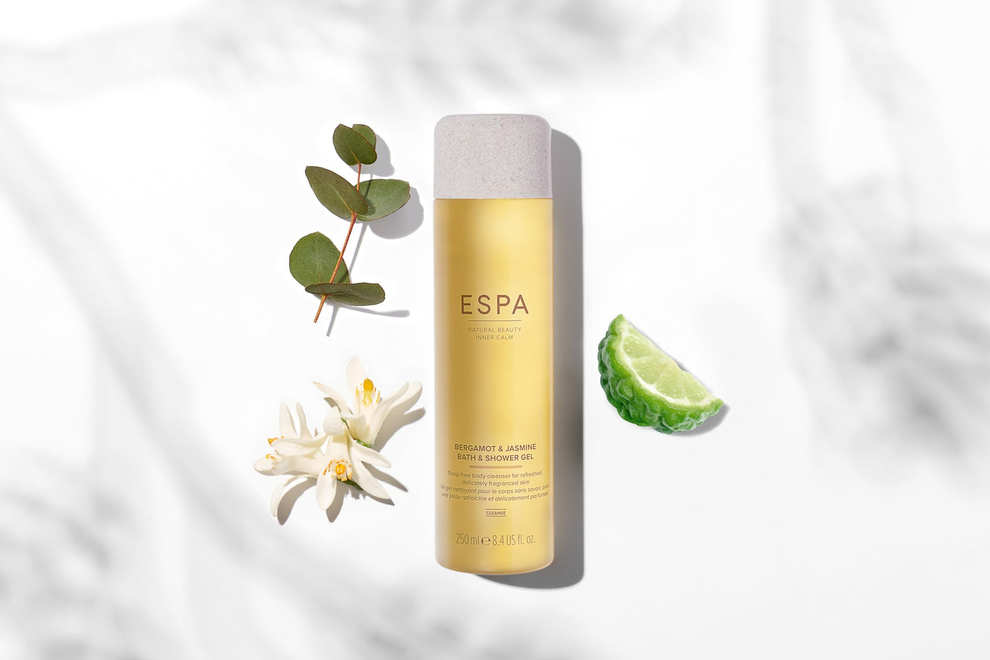 ESPA | Bergamot & Jasmine Bath and Shower Gel | 250ml |100% Natural Fragrance