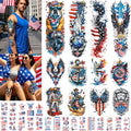 32 Patriotic Temporary Tattoos, Red White Blue USA Flag 4th July