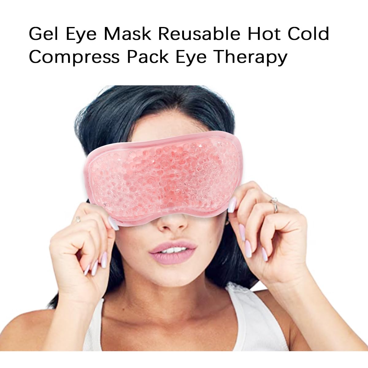 Cooling Eye Mask Reusable Gel Eye Mask for Puffy Eyes,Therapeutic Gel Eye Spa Pad for Puffiness Hot Cold Therapy with Eye Holes for Tired or Puffy Eyes, Migraine, Dark Circles, Puffiness (D)