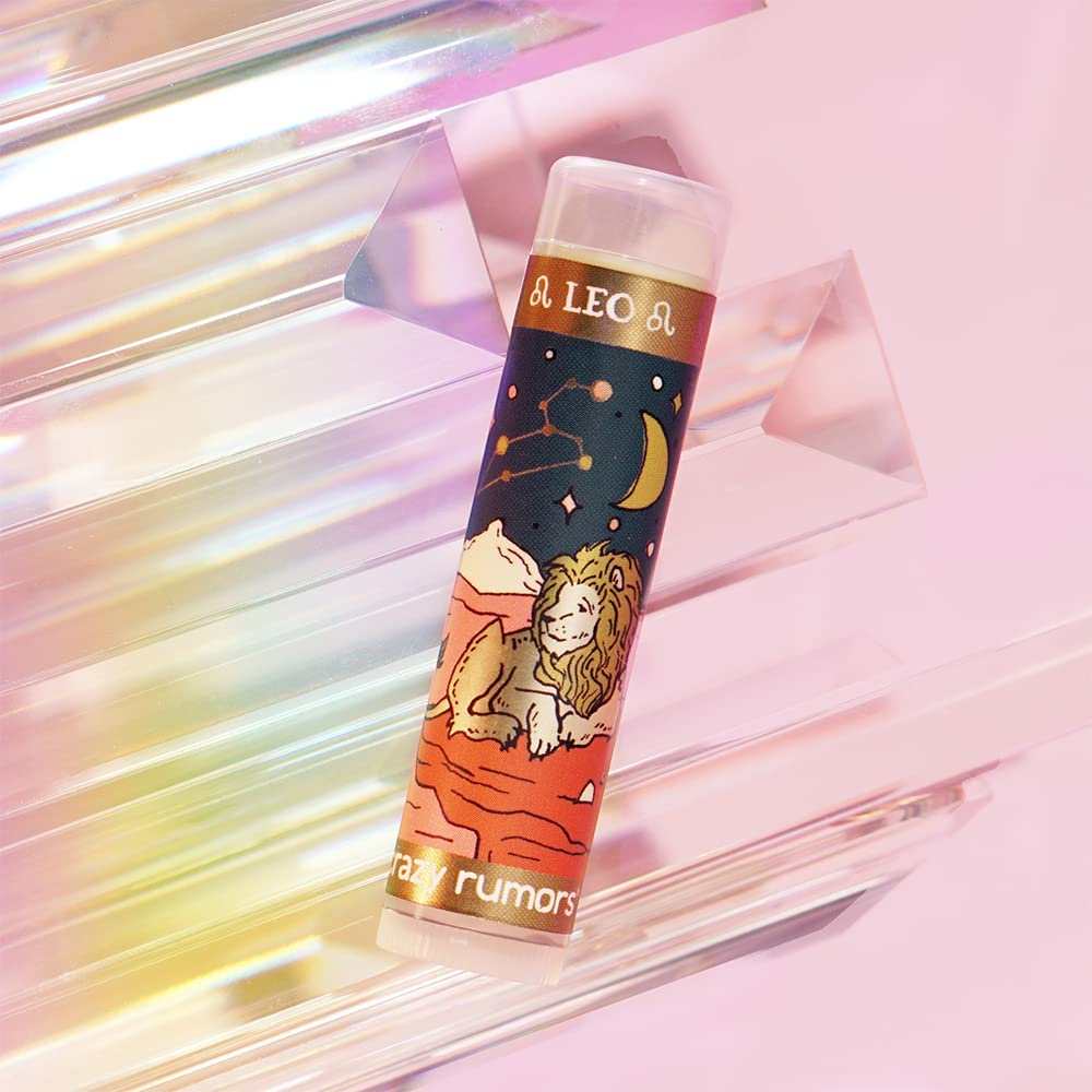 Crazy Rumors Leo Zodiac All Natural, Plant Based Lip Balm to Moisturize and Nourish your Lips - Fire Blend (Sweet Orange, Fresh Berry, Aromatic Spice)