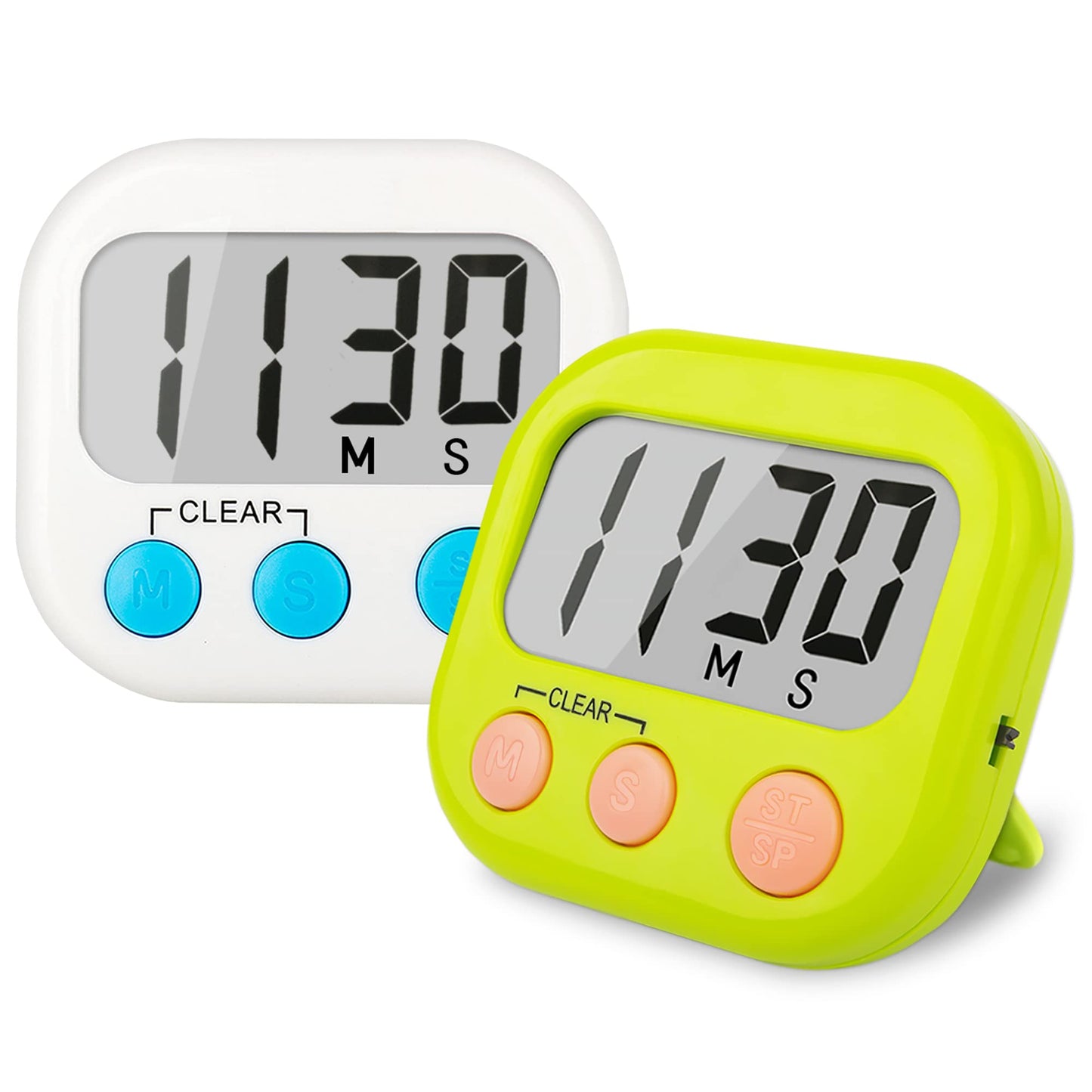 2 Pack Classroom Timers for Teachers Kids Large Magnetic Digital Timer Green White