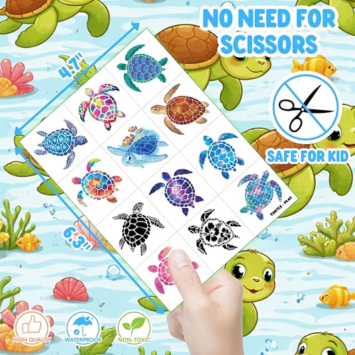 Turtle Party Favors Set – 72 PCS LED Finger Lights & Tattoos