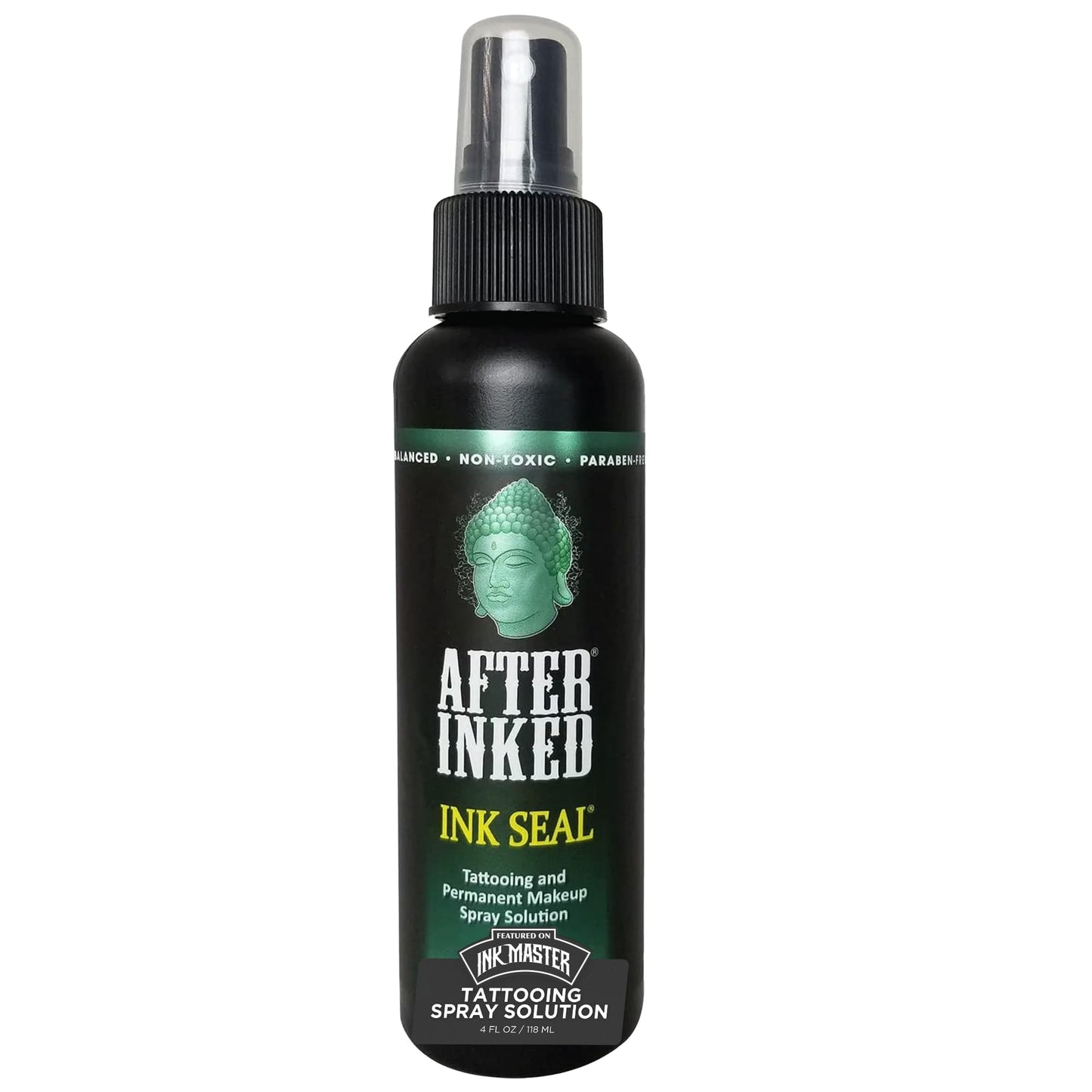 After Inked Ink Seal Spray – Tattoo Aftercare Solution, Moisturizing Mist for Inked Skin, Cleaning Mist for Daily Maintenance, Gentle Solution, Non-Irritating & Hydrating Formula, 4oz Spray Bottle