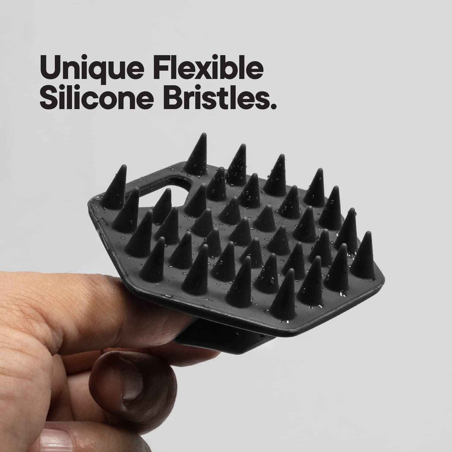 TOOLETRIES Beard Scrubber with Hook - Silicone Beard Brush & Beard Exfoliator For Men - Deep Cleans & Unclogs Pores - gentle face massgage, removes beardruff, Beard accessories - Charcoal