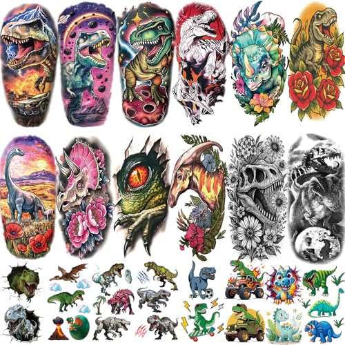 77 Dinosaur Temporary Tattoos for Kids & Adults