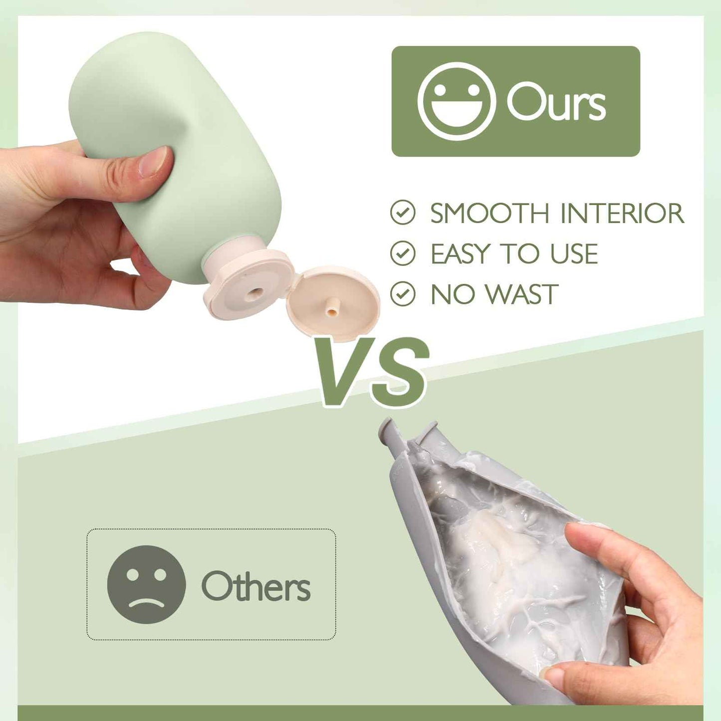 ASEVAT 6.7 oz Plastic Leak Proof Travel Bottles for Toiletries, Plastic Travel Size Containers, Shampoo and Conditioner Bottles Refillable Squeeze Bottle for Lotion, Body Wash (3Pcs)