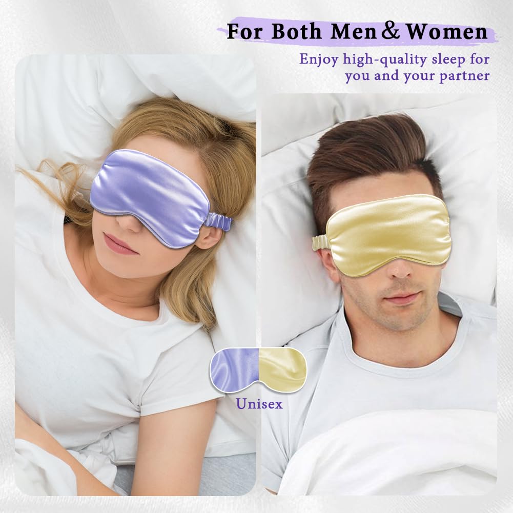 my novel things Cooling Eye Mask and Silky Sleep Mask 4 Packs for Man Women for Sleeping Frozen Ice Eye Mask Cold Warm Compress Dark Circles Puffiness Dry Eyes Gifting