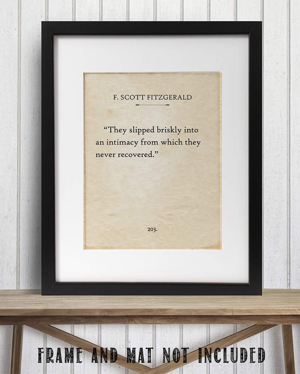 F. Scott Fitzgerald - They Slipped Briskly - 11x14 Unframed Typography Book Page Print - Great Gift for Romantics, Book Lovers and English Teachers Under $15?