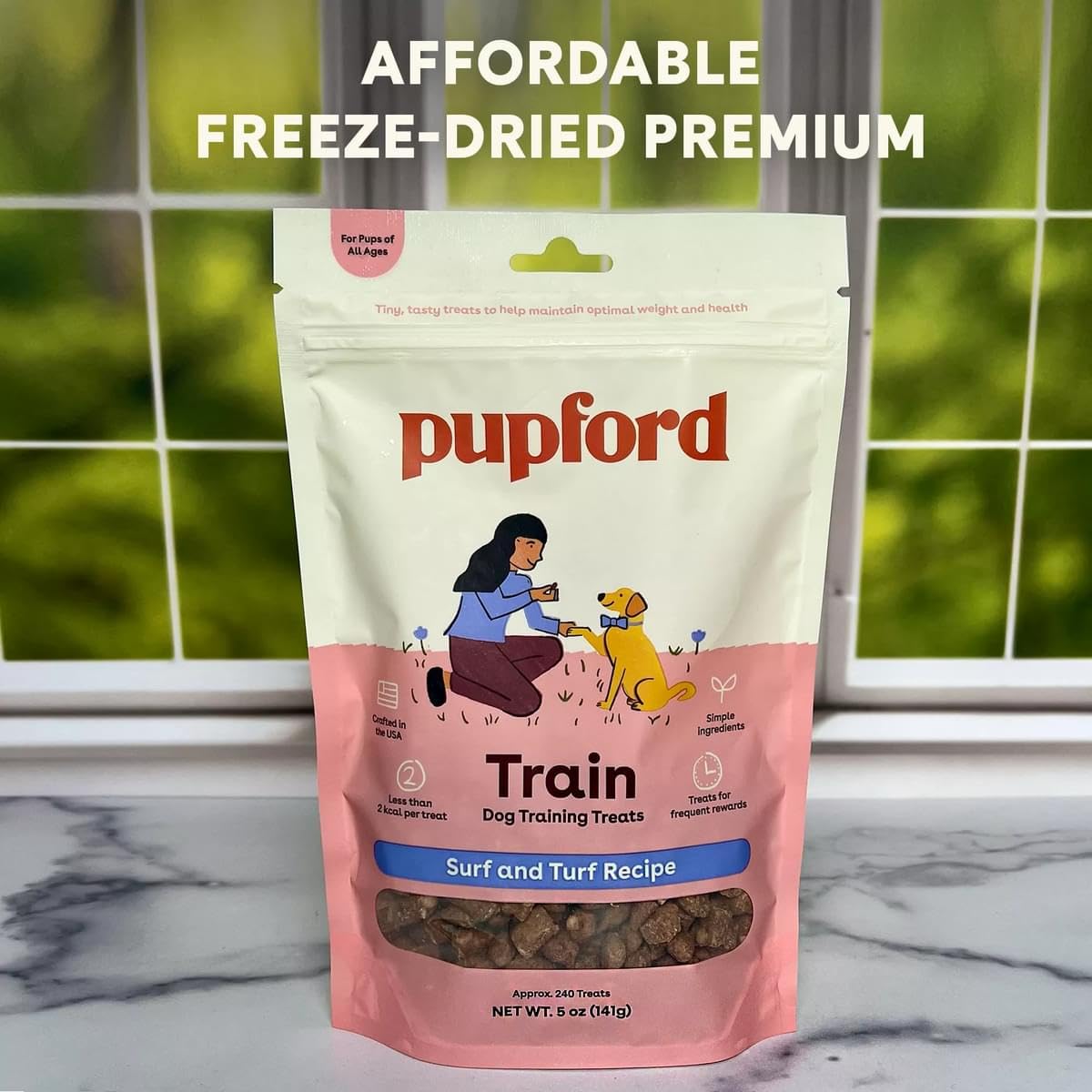 Pupford Freeze Dried Training Treats for Dogs & Puppies, 240+ Six Ingredient Bites (Surf & Turf, 5 oz)