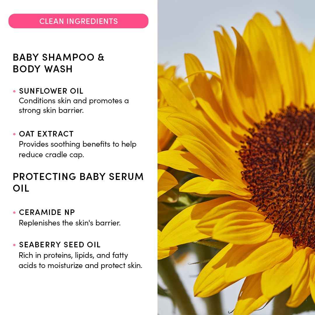 Evereden Baby Cradle Cap Care Bundle: Clean & Vegan Shampoo, Body Wash, Protecting Oil for Newborns - Great for the Whole Family