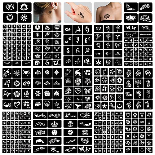 Henna Tattoo Stencils 16 Sheets 350+ Patterns Reusable