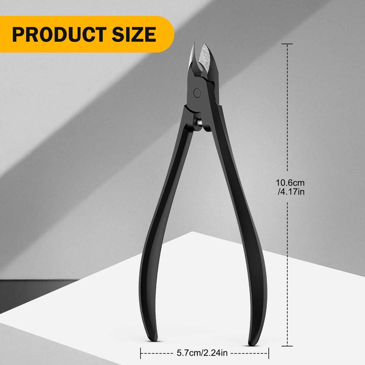 BEZOX Cuticle Cutters for Nails - Precision Half Jaw Cuticle Clippers, Stainless Steel Cuticle Trimmer for Manicure and Pedicure, Professional Cuticle Remover Tool - Black