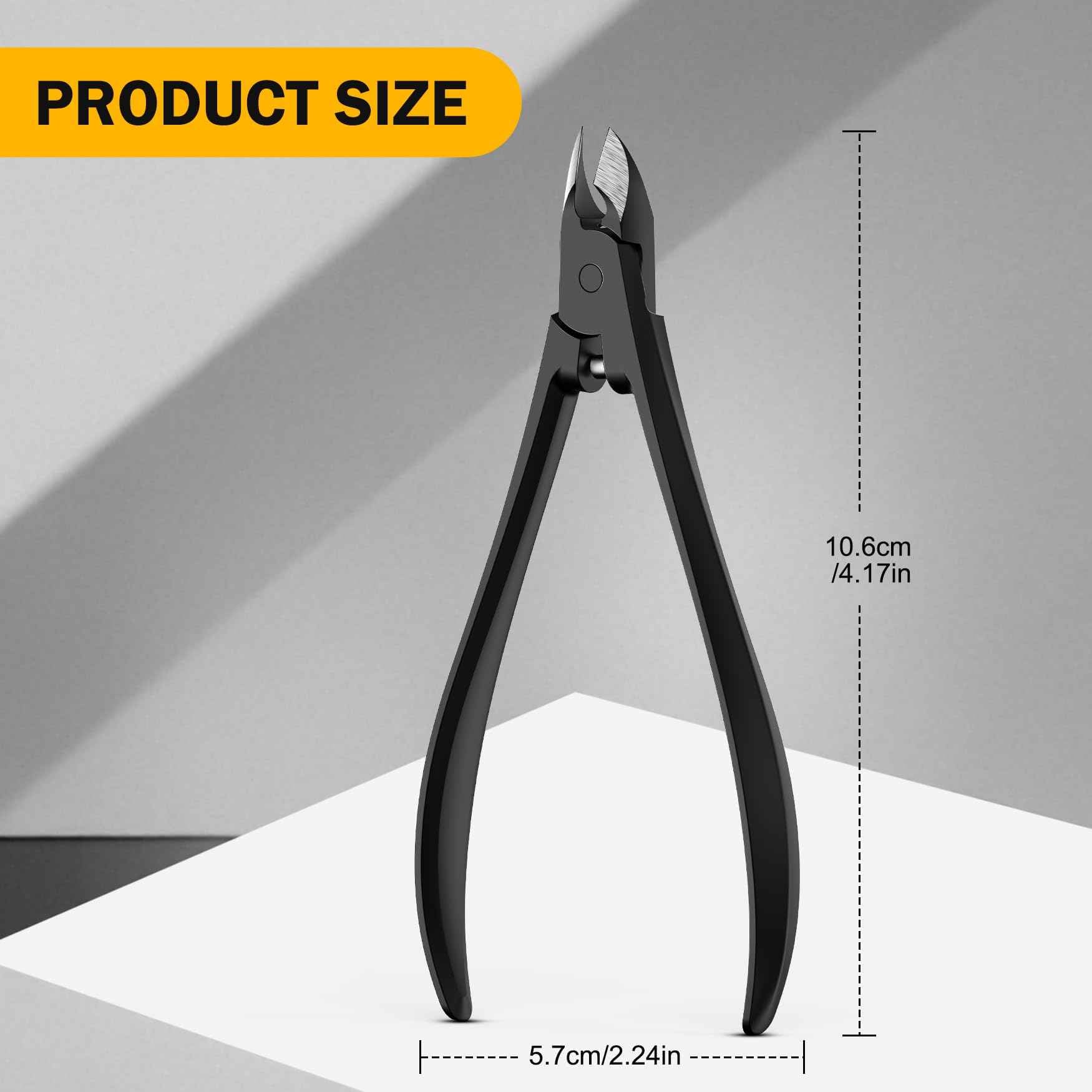 BEZOX Cuticle Cutters for Nails - Precision Half Jaw Cuticle Clippers, Stainless Steel Cuticle Trimmer for Manicure and Pedicure, Professional Cuticle Remover Tool - Black