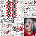 5 Sheets Halloween Temporary Tattoos - Joker Face Design