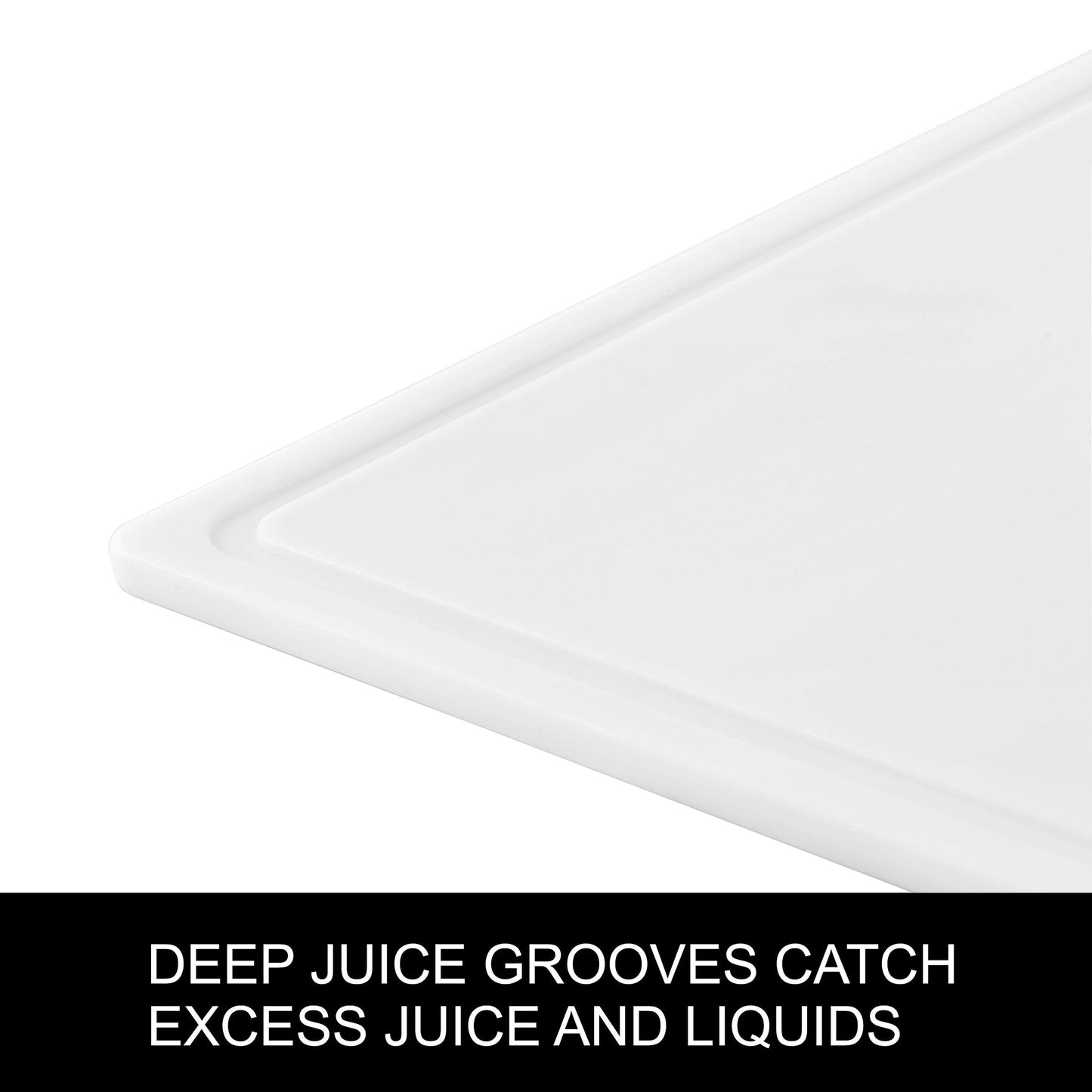 Farberware Extra-Large Plastic Cutting Board with Perimeter Juice Groove, Dishwasher-Safe Kitchen Chopping Board, 15x20-Inch, White