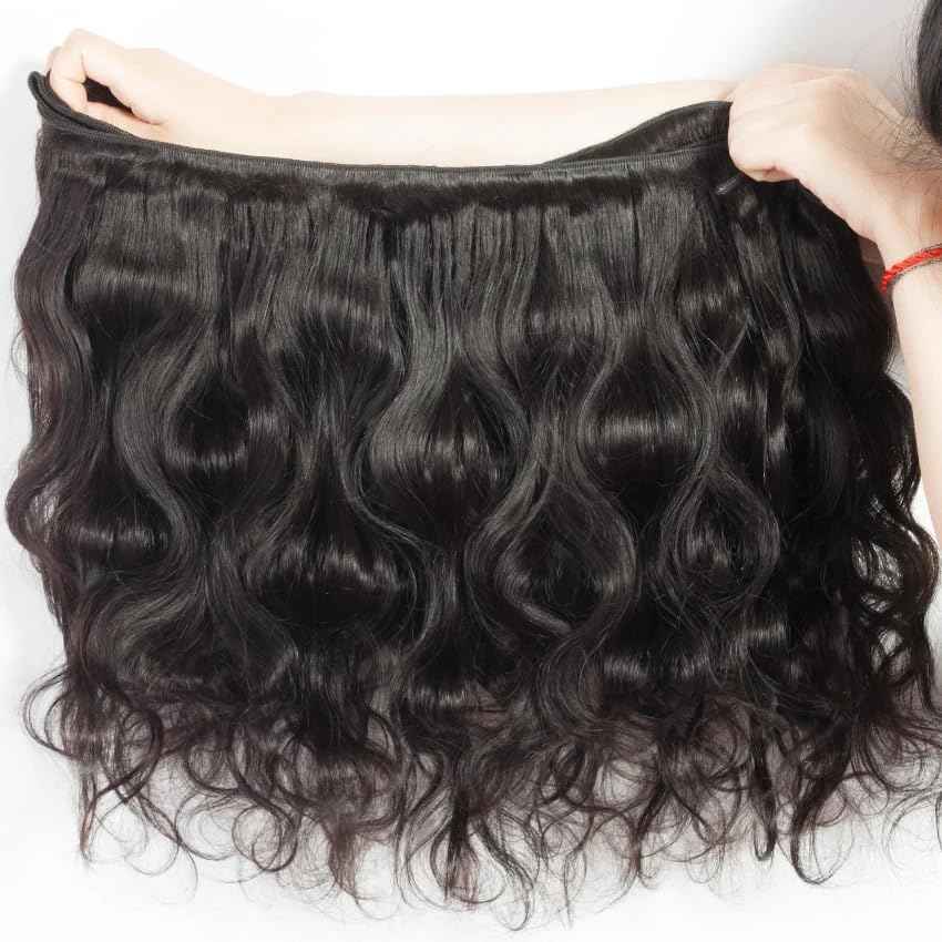 Superfect Brazilian Human Hair Bundles Body Wave 22 Inch 1 Bundle Human Hair Weave 12A 100% Unprocessed Virgin Hair Extensions Single Bundle Natural Black Color (Body Wave 1 Bundle, 22)