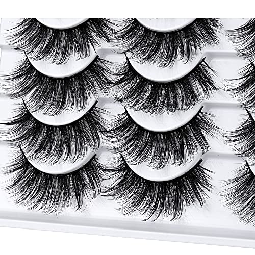 LANFLOWER 3D Faux Mink Lashes - 20mm Fluffy Volume, 14 Pairs