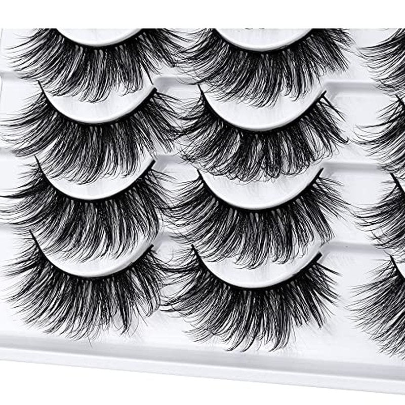 LANFLOWER 3D Faux Mink Eyelashes - 14 Pairs Fluffy Volume Lashes