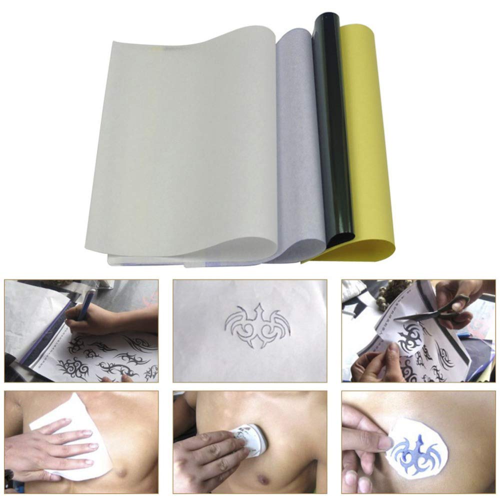 Tattoo Transfer Paper - Autdor 50 Sheets Tattoo Stencil Paper Thermal Stencil Paper 4 Layers 8 1/2" x 11" DIY Tattoo Paper for Tattoo Transfer Machine Tattoo Supplies Tattoo Kit