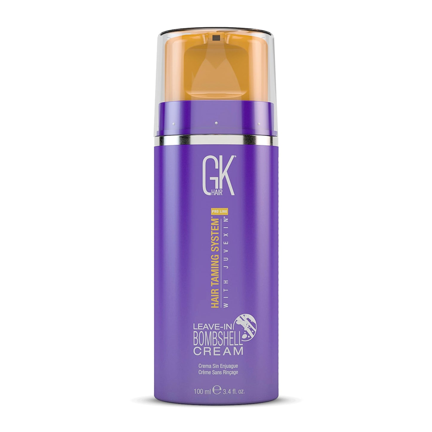 GK HAIR Global Keratin Leave In Bombshell Purple Cream (3.4 Fl Oz/100ml) Conditioning Smoothing Moisturizing Hydrating Frizz Control for Blonde Damaged Hair Removes Yellow Brassy Tones Flyaways