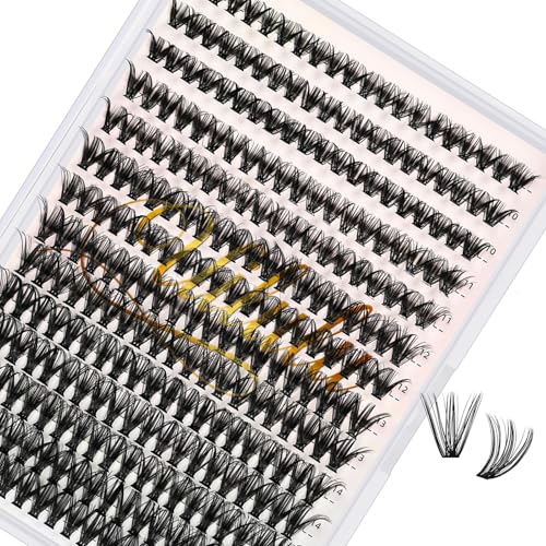 Uilulu 40D Lash Clusters - 280pc D Curl DIY Lashes 9-16mm Mix