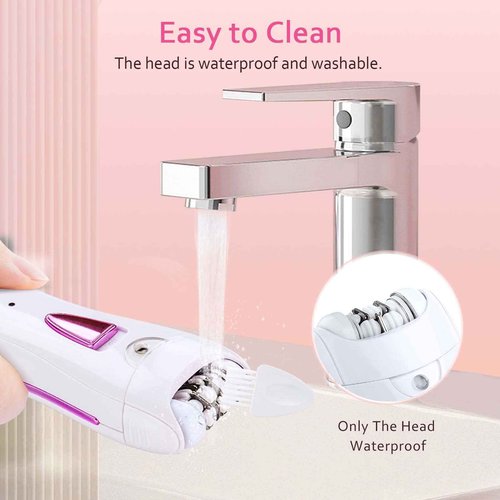 Epilator for Women, Smooth Glide Epilator Facial and Body Hair Remover with LED Light Rechargeable Hair Removal Device for Face, Bikini, Armpits, Arms, and Legs