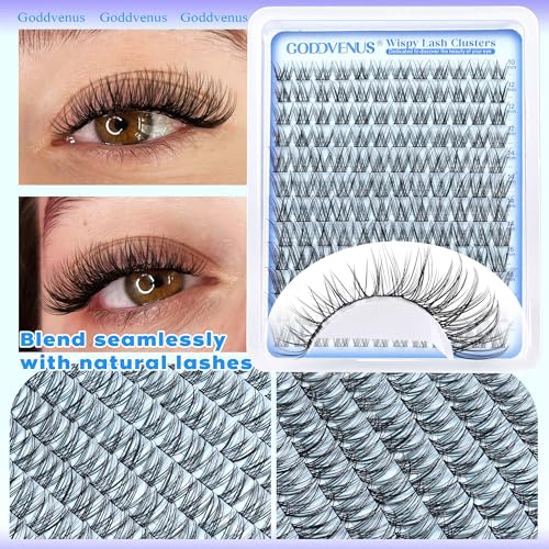 Goddvenus Q-Natural Curly Lash Clusters 10-16mm Eyelash Extensions 144pcs