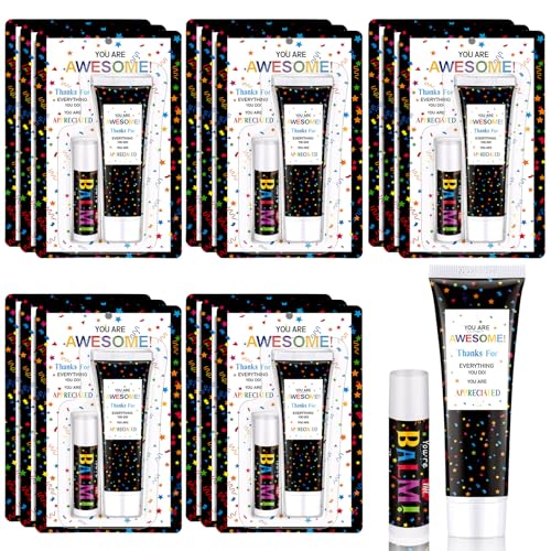 30 Pack Employee Appreciation Lip Balm Hand Cream Gift Bulk Staff Employee Appreciation Team Thank You Gift You're Awesome New Year Thank You Party Supplies for Coworkers Women Men Volunteer