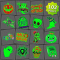 Glow in Dark Halloween Temporary Tattoos for Kids, 102 PCS