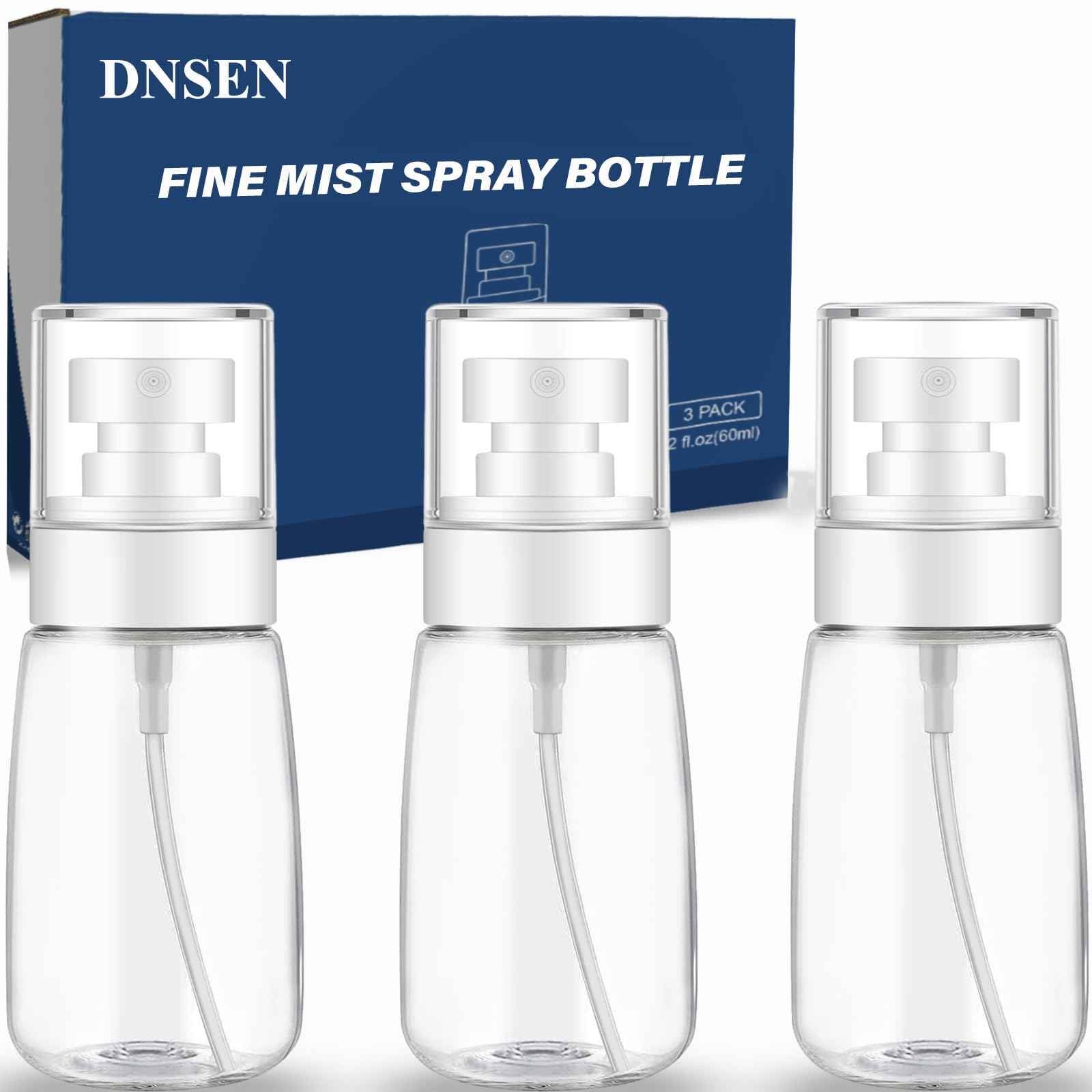 DNSEN 3 Pack Spray Bottle 2oz/60ml Empty Small Fine Mist Clear Travel Size Bottles Water Spray Bottle for Hair Face Plants