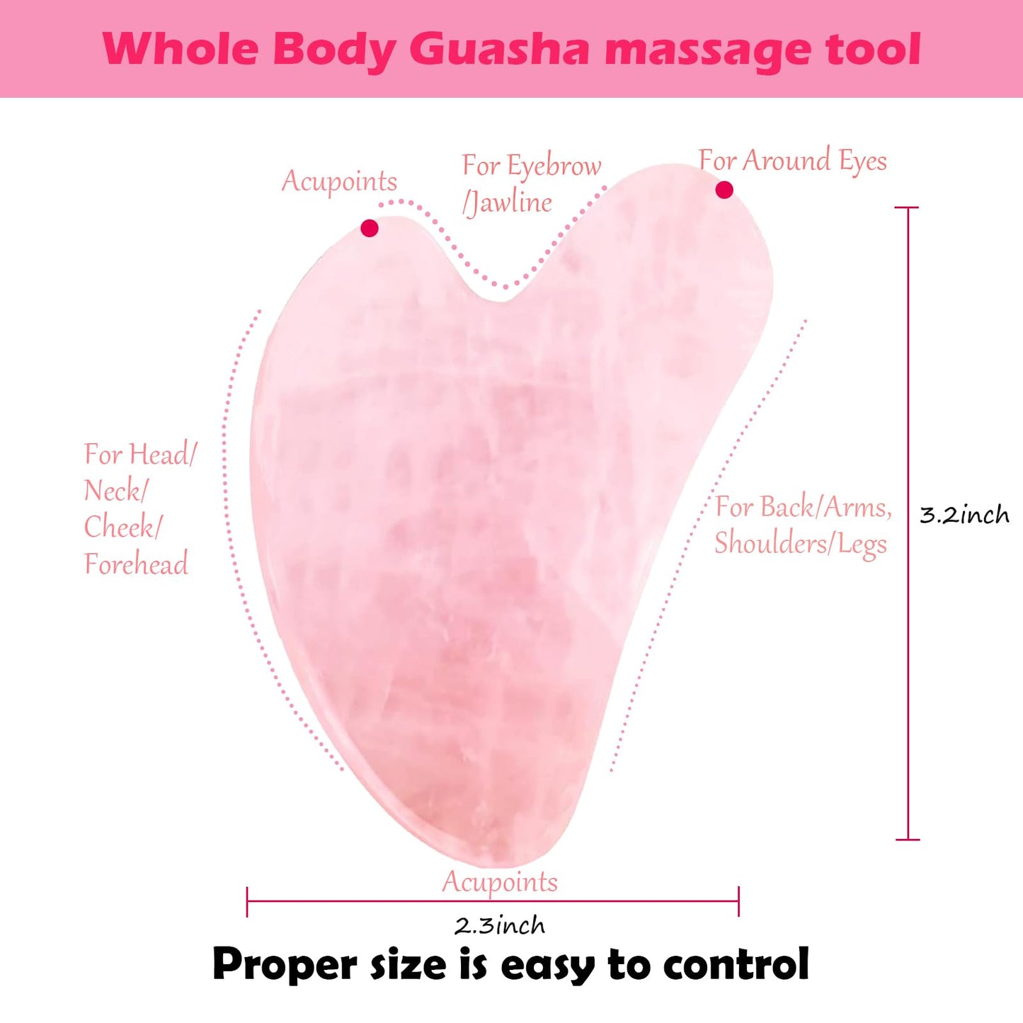 Gua Sha Facial Tools, Natural Jade Stone Guasha Tool for face Massager and Puffiness Reducing, Jawline Sculpting Face Massage Tool, Skin-Care Gift for Men Women