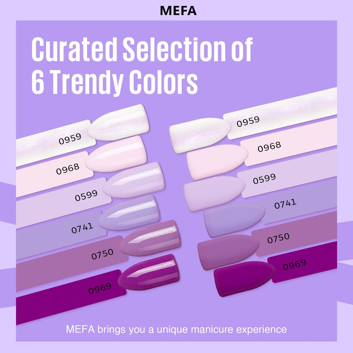 MEFA Purple Gel Nail Polish, 6 Colors Purple Gel Polish Set Pink Shimmer Purple Nail Polish Gel Soak Off Grape Lilac Violet Gel Nail Art Manicure DIY Salon Gifts for Women Girls