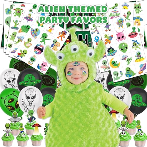 96 PCS Alien Temporary Tattoos for Kids | Space Party Favors
