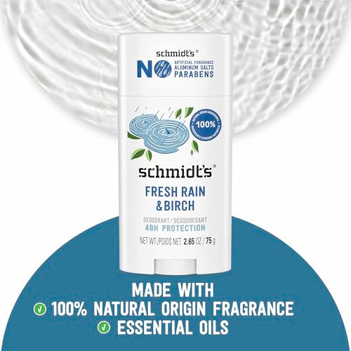 Natural Aluminum-Free Deodorant - Fresh Rain & Birch, 2.65 oz