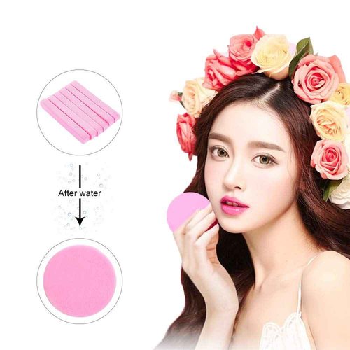 Facial Sponges Compressed,360 Pieces Makeup Remover PVA Professional Round Face Wash Sponges Spa Pads for Women Exfoliating Cleansing,Pink
