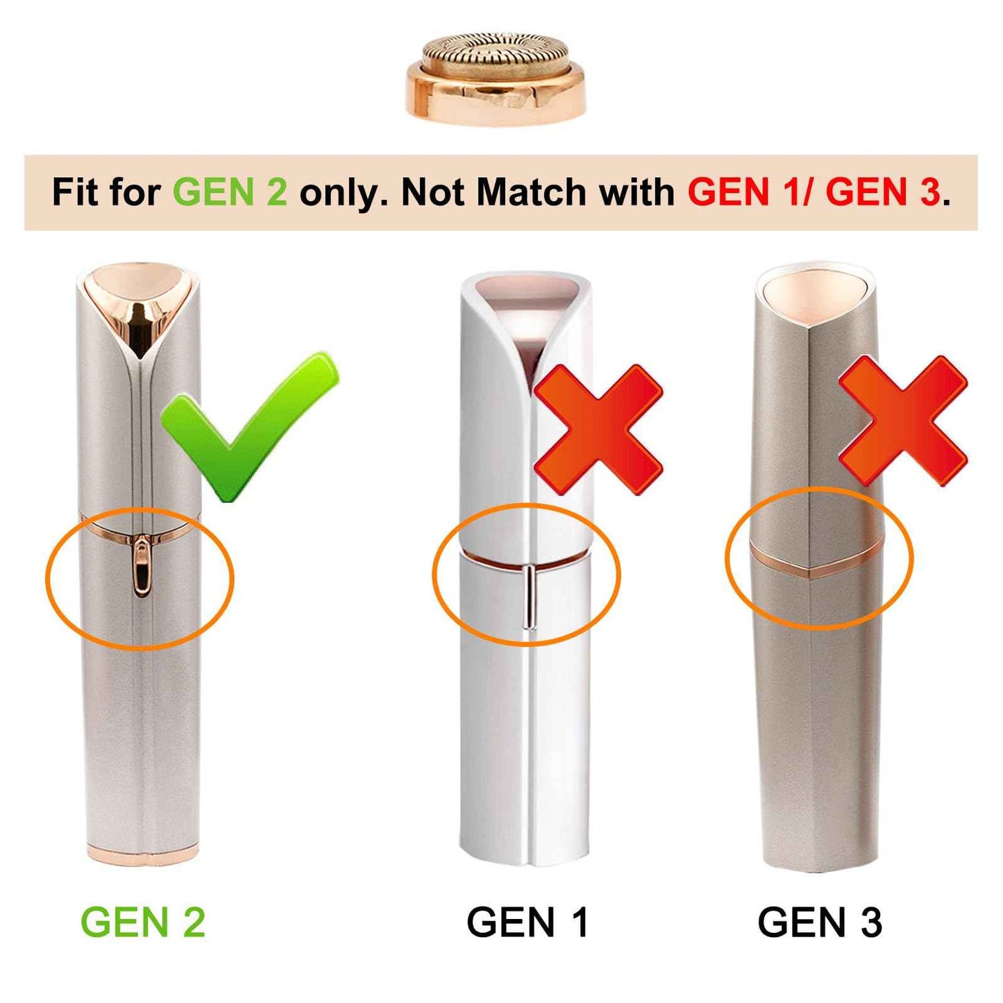 Womens Facial Hair Remover with 6 Replacement Heads