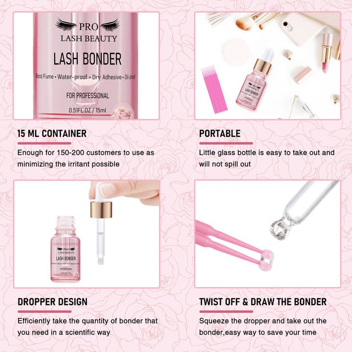 PRO LASHBEAUTY Lash Bonder for Eyelash Extensions, 15ml