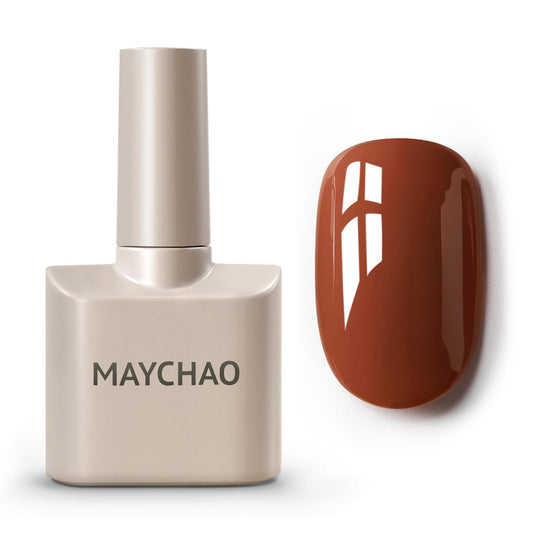 MAYCHAO 15ML Gel Nail Polish 1Pc Saddlebrown Gel Polish Soak Off UV LED Nail Polish Nail Art Starter Manicure Salon DIY at Home, 0.5 OZ