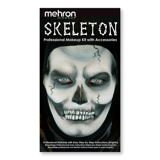 Mehron Makeup Premium Character Kits| Makeup Kits for Halloween & Cosplay| Made in the USA | Complete Makeup Kit | Includes all Makeup, Tools, & Instructions on How to Create the Look | (Skeleton)