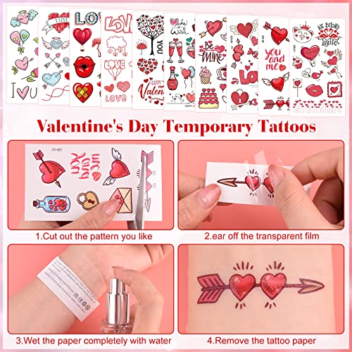PLULON 34 Pieces Valentines Heart Headbands Heart Shape Sunglasses Temporary Tattoos Stickers Valentines Day Accessories Red Head Bopper Grasses for women Party Props Holiday Birthday