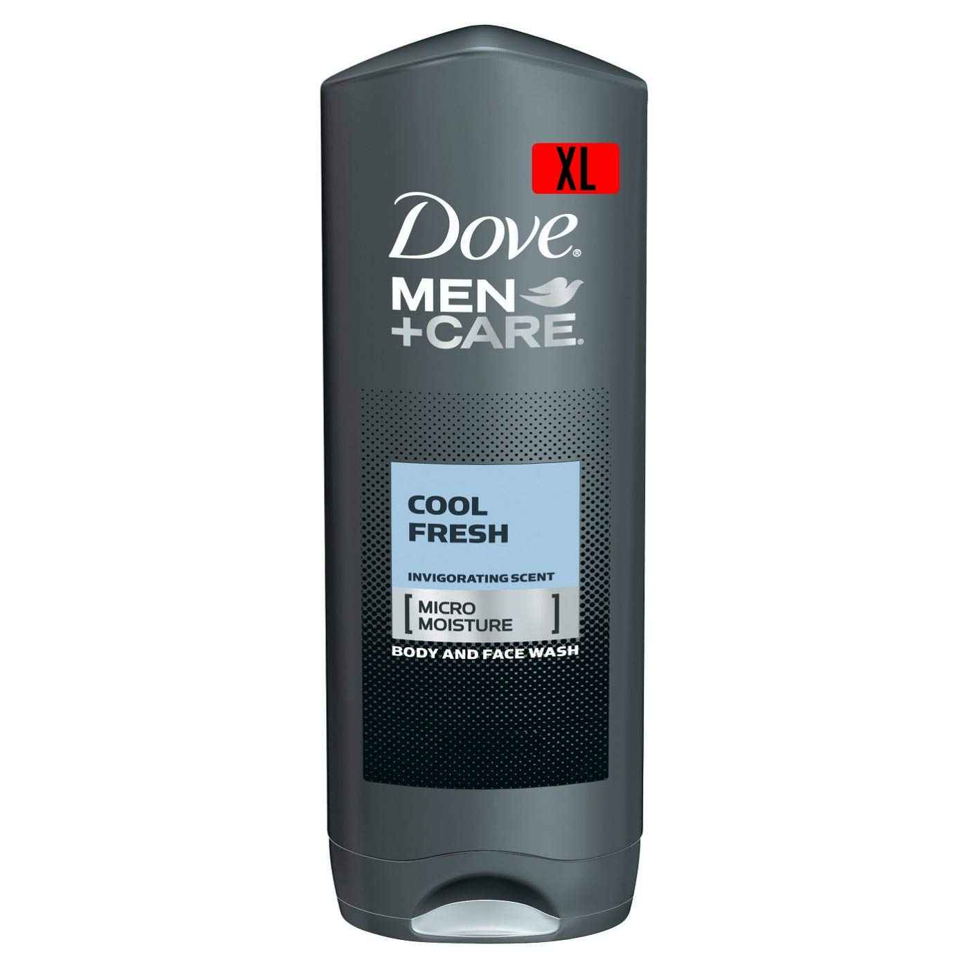 Dove Men Care Body & Face Wash, Cool Fresh - 13.5 Fl Oz / 400 mL X 6 Pack Case, Made in Germany