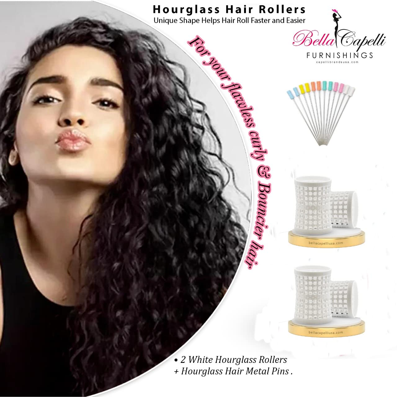 Hourglass Hair Rollers Yellow Hourglass Natural Hair Rollers 27mm1.06in – Pack of 12