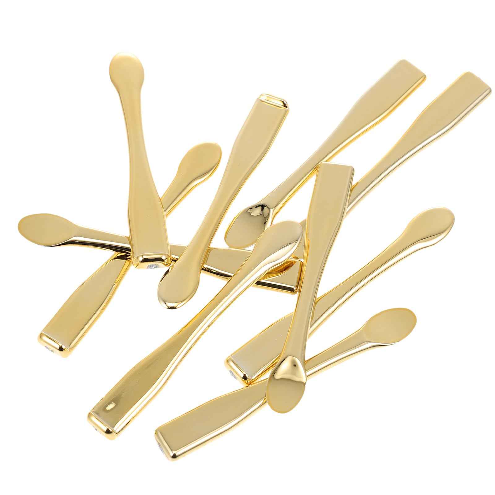 FOMIYES 50 pcs eye cream spatula face cream spoon gold mask plastic scoops mask ygienic Plastic Spatulas for Skincare, Travel-Friendly & Easy to Clean, for Home Spa, Salon Use(Gold)