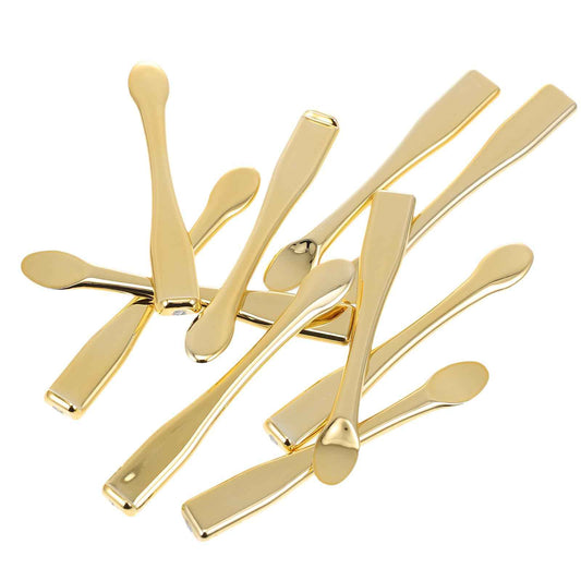 FOMIYES 50 pcs eye cream spatula face cream spoon gold mask plastic scoops mask ygienic Plastic Spatulas for Skincare, Travel-Friendly & Easy to Clean, for Home Spa, Salon Use(Gold)
